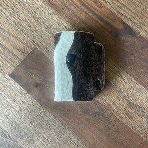 Genuine Cowhide / Calfskin Keytainer with Foldable Knife Kit